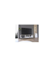 Mesa Para Tv Tunez Blanco y Café Claro Para Televisor Hasta 70 Pulgadas