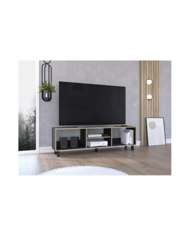 Mesa Para Tv Tunez Wengue y Café Claro Para Televisor Hasta 70 Pulgadas