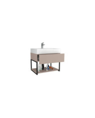 Mueble Lavamanos Zafi, Cocoa, con Un Cajón Ideal Para Guardar Objetos
