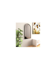 Espejo Rectangular Goliat, Negro, con Marco En Estructura Metálica