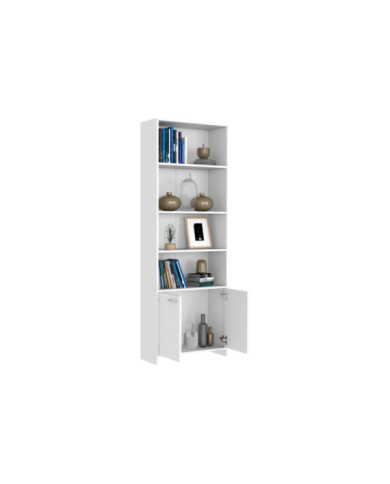 Biblioteca Milán, Blanco Duqueza, con Dos Puertas Abatibles y Cuatro Entrepaños