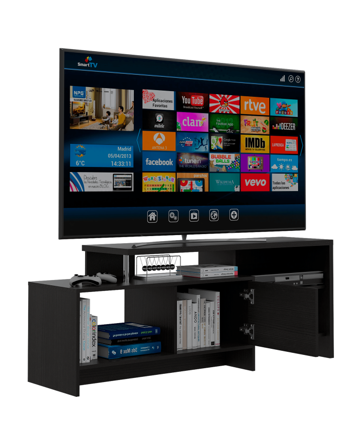 Mesa para TV Eva, Wengue, con capacidad para TV de 49 pulgadas