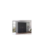 Closet Eco Golden, Wengue y Dorado, Variedad de Entrepaños y Seis Puertas Abatibles