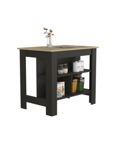 Barra Cocina Cala, Wengue y Café Claro, con Amplia Supeicie En La Mesa    ZF