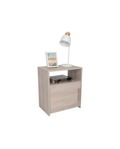 Mesa de Noche Brail, Humo, con Espacio Para Colocar Objetos Decorativos ZF