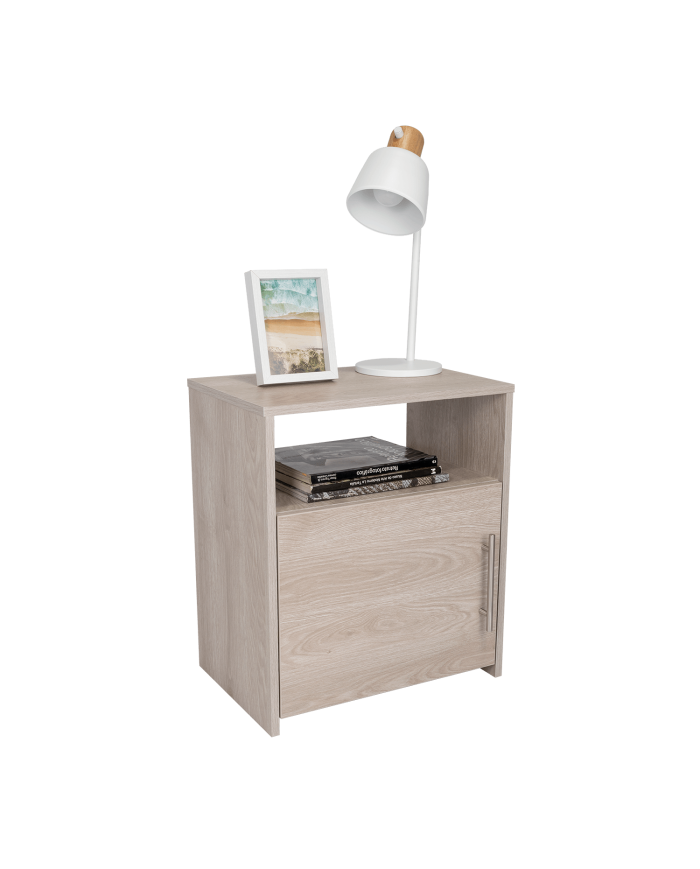 Mesa de Noche Brail, Humo, con Espacio Para Colocar Objetos Decorativos ZF