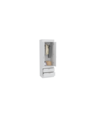 Closet Agata, Blanco, con Dos Cajones y Tubo Cromado Para Colgar Ropa ZF