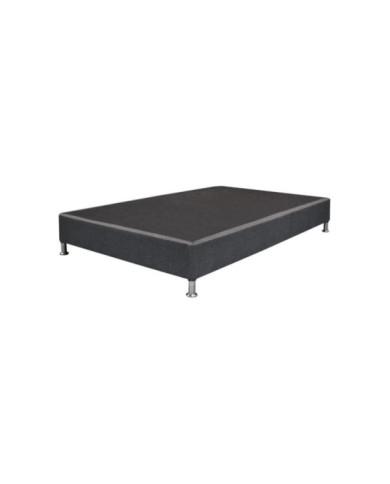Base Cama Sencilla Woody, Gris Grafito, con Tendido de Tablas