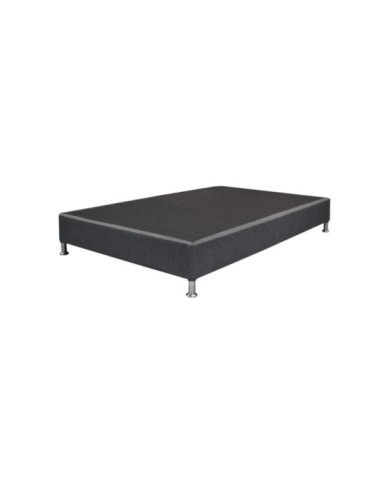 Base Cama Queen Woody, Gris Grafito, con Tendido de Tablas