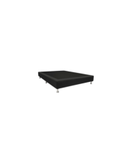 Base Cama Semidoble Woody, Negro, con Tendido de Tablas
