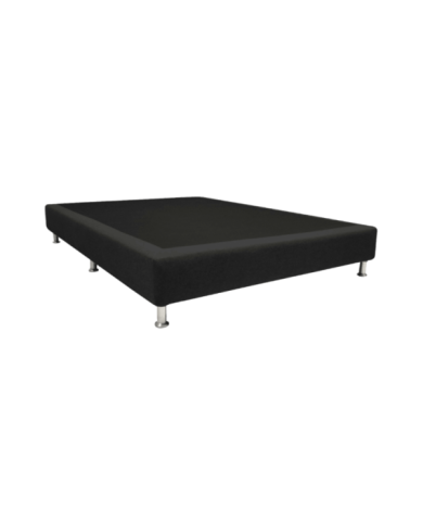 Base Cama Doble Woody, Negro, con Tendido de Tablas