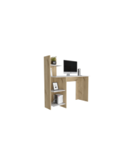 Escritorio ¡Wow!, Café Claro y Blanco Vainilla, con Cuatro Entrepaños y Amplio Espacio ZF