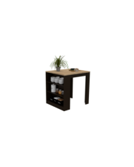 Barra de Cocina Mayer, Wengue y Miel, con Amplia Superficie y Tres Entrepaños ZF