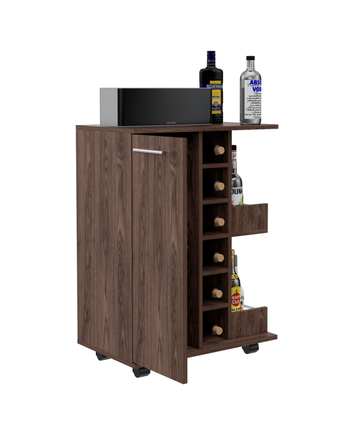 Bar Erin, Chocolate, con Puerta y Patas con Rodachines