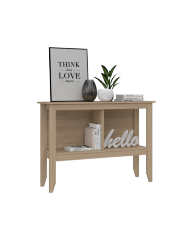 Mesa Auxiliar Sarume, Beige, con Entrepaño Doble y Amplia Superficie ZF