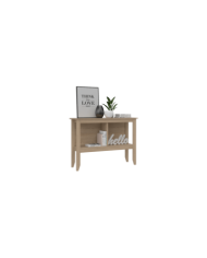 Mesa Auxiliar Sarume, Beige, con Entrepaño Doble y Amplia Superficie ZF