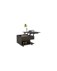 Mesa de Centro Salento, Grafito, con Espacio Extensible y Rodachinas de Freno ZF