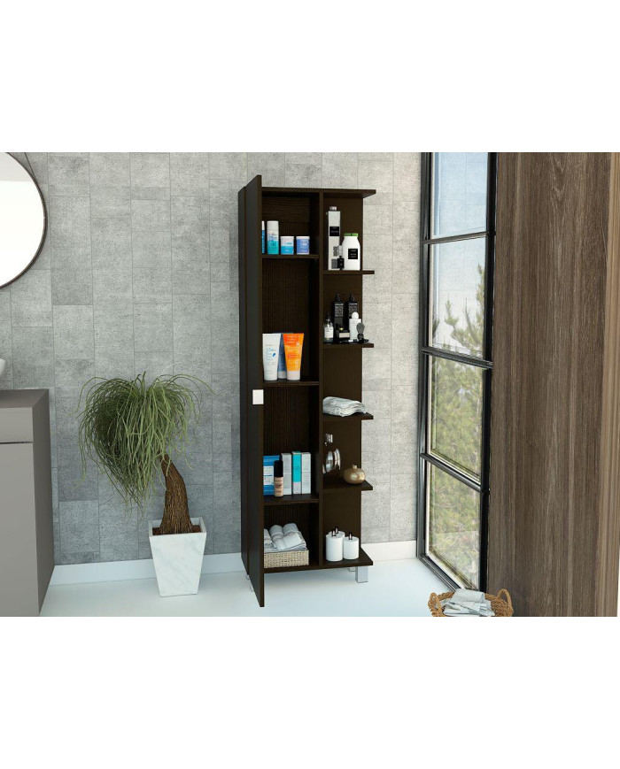 Mueble Esquinero Arán Wengue, con Variedad de Entrepaños     ZF