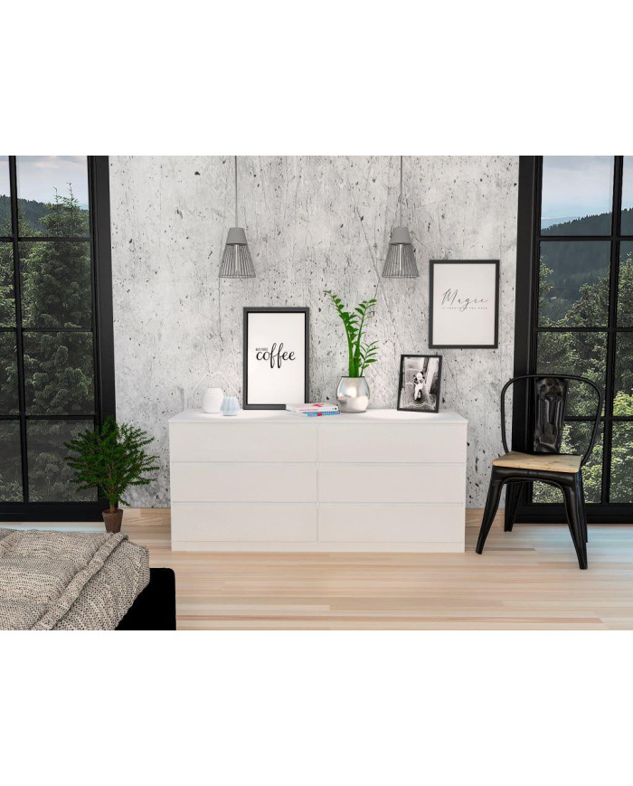 Organizador Azucena, Blanco, con Seis Cajones Deslizables    ZF