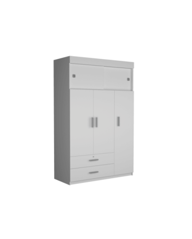 Closet Besk, Blanco, con Un Tubo Cromado Para Colgar Ropa  ZF