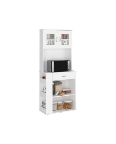 Módulo Microondas Eddie, Blanco, con Un Cajón y Cinco Entrepaños    ZF