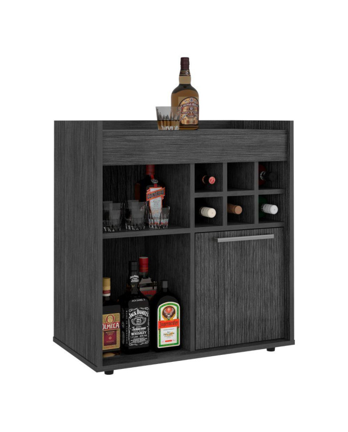 Bar Zenas, Gris, Para Almacenar Botellas y Espacio Superior Para Ubicar Objetos Decorativos    ZF