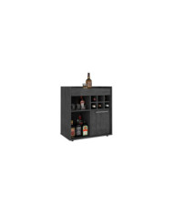 Bar Zenas, Gris, Para Almacenar Botellas y Espacio Superior Para Ubicar Objetos Decorativos    ZF