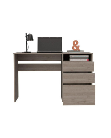 Escritorio Venus, Humo, con Dos Cajones Multiusos y Un Cajón Archivador Adicional    ZF