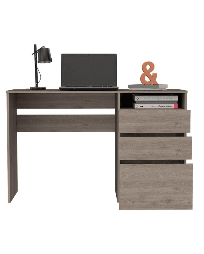 Escritorio Venus, Humo, con Dos Cajones Multiusos y Un Cajón Archivador Adicional    ZF