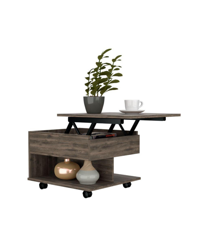 Mesa de Centro Salento, Nogal, con Espacio Extensible y Rodachinas de Eno ZF