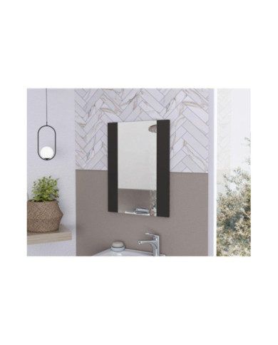 Espejo Flotante Oporto, Wengue, Ideal Para Espacios Reducidos ZF