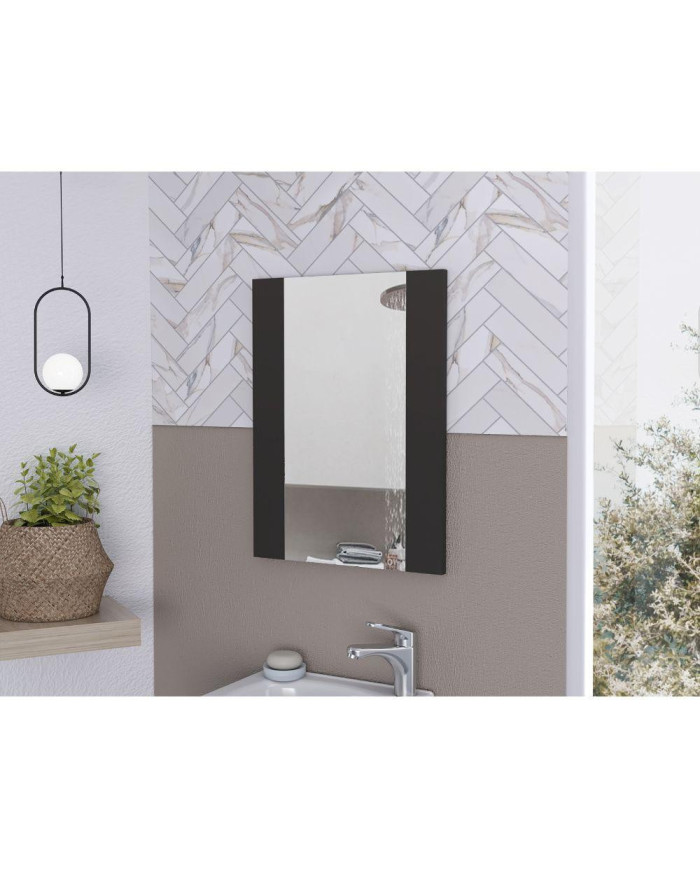 Espejo Flotante Oporto, Wengue, Ideal Para Espacios Reducidos ZF