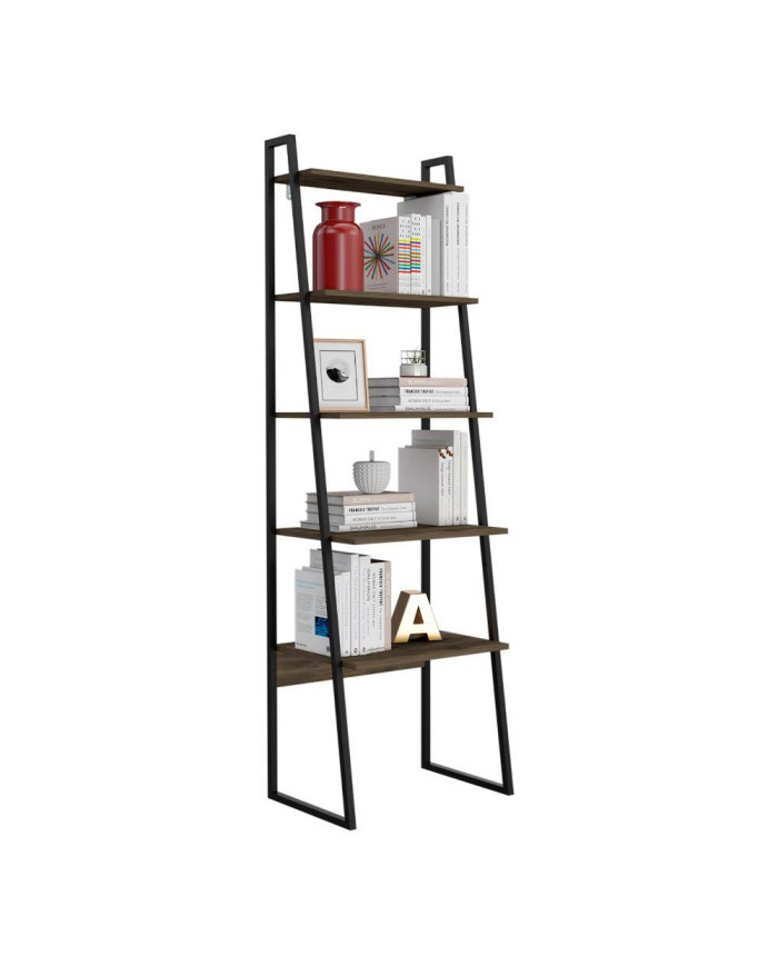 Biblioteca Sory, Nogal, con 5 Entrepaños Para Su Almacenamiento   ZF