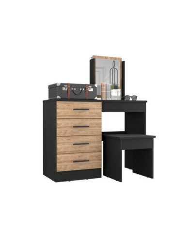 Mueble Tocador Wesley, Wengue y Miel, con Cuatro Cajones Para Ubicar Maquillaje  ZF