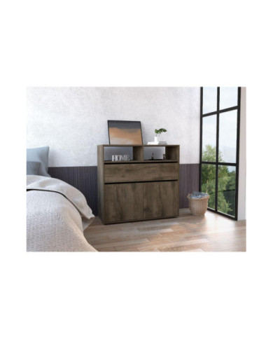 Organizador Felix, Nogal y Wengue, Un Cajon y Dos Puertas Abatibles    ZF