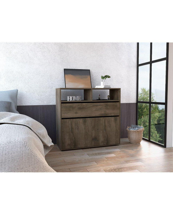 Organizador Felix, Nogal y Wengue, Un Cajon y Dos Puertas Abatibles    ZF