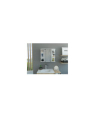 Gabinete de Baño Delio, Blanco, con Una Puerta de Espejo Abatibley Seis Entrepaños    ZF