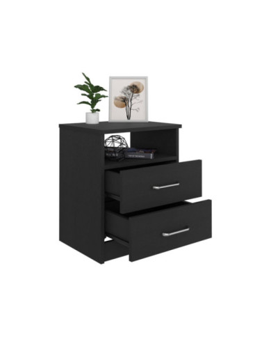 Mesa de Noche Cantabria, Wengue, con Dos Cajones  ZF