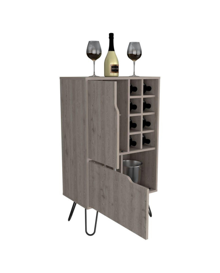 Bar Salek, Humo, con Espacio Para Botellas y Portacopas  ZF