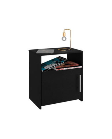 Mesa de Noche Nordik, Wengue, con Una Puerta Batiente ZF