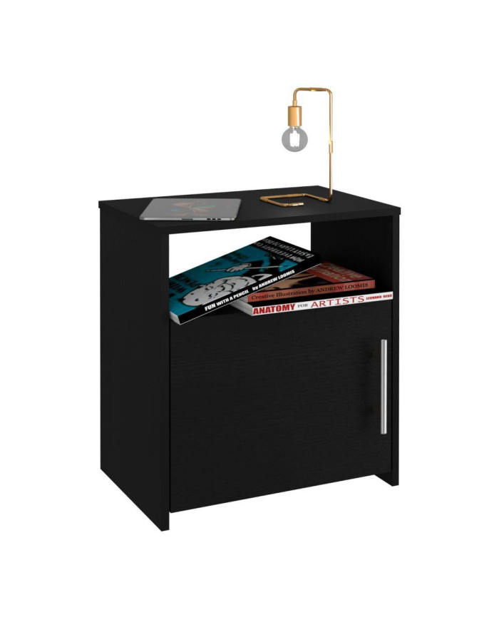Mesa de Noche Nordik, Wengue, con Una Puerta Batiente ZF