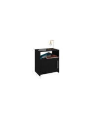 Mesa de Noche Nordik, Wengue, con Una Puerta Batiente ZF