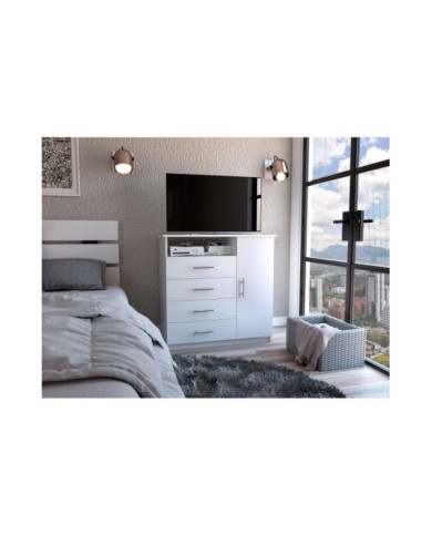 Organizador Barlovento, Blanco Perla, con Cuatro Cajones Deslizables  ZF