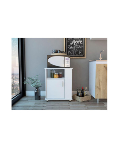 Módulo Microondas Lower, Blanco, con Una Puerta Abatible y Rodachinas Para Su Fácil Desplazamiento ZF
