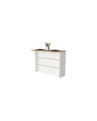 Barra de Cocina Diamante, Blanco Duqueza y Beige, Con Amplia Superficie ZF