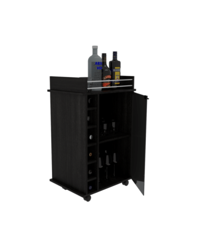 Bar Alaska, Grafito, con Amplios Espacios Para Ubicar Copas y Botellas ZF