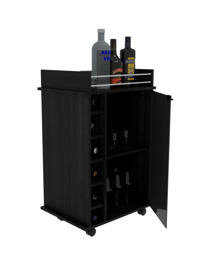 Bar Alaska, Grafito, con Amplios Espacios Para Ubicar Copas y Botellas ZF