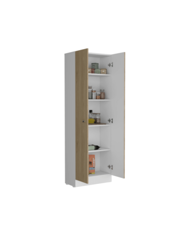 Alacena Barlovento, Beige Y Blanco Vainilla, Cuenta con Cinco Entrepaños y Dos Puertas Batientes ZF