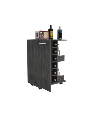 Bar Zenas, Gris, Para Almacenar Botellas y Espacio Superior Para Ubicar Objetos Decorativos ZF