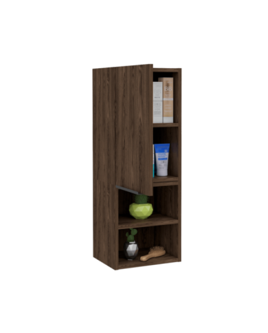 Gabinete de Baño Ciro, Chocolate, con Una Puerta y Cuatro Entrepaños ZF